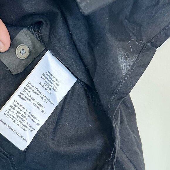 NWT Madewell Black Lace-Inset Pintucked Button-Up Top - Size: XXS - Picture 6 of 13